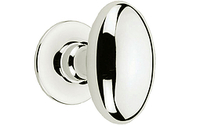 Large Oval Shape Mortice Knob Concealed Fix Rose - Polished Chrome Plate