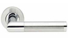Mitred Lever on Round Rose - Polished Chrome and Satin Chrome
