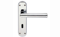 Mitred Lock on Backplate - Polished Chrome and Satin Chrome