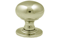 Plain Bun Shape 63 mm Mortice Knob Concealed Fix Rose - Polished Brass Lacquered