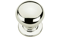 Plain Bun Shape 63 mm Mortice Knob Concealed Fix Rose - Polished Nickel Plate