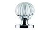 Pumpkin Glass Mortice Knob Sprung Rose - Polished Brass Lacquered