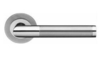 Rio Round Rose Lever - Polished Brass and Satin Stainless Steel