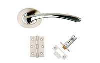 SDS Arc Lever Latch Door Set - Polished Chrome and Satin Nickel