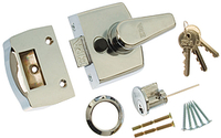 SDS Narrow Style Rim Nightlatch 40 mm Backset - Polished Chrome Plate