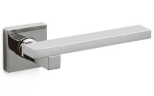 Space Square Rose Lever - Satin Chrome Plate