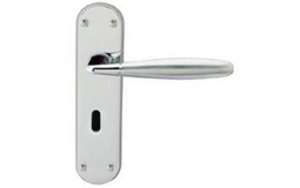 Stylo Lever Lock on Backplate - Polished Chrome and Satin Chrome