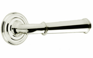 Tapered Plain Lever on Round Rose - Antique Brass Unlacquered