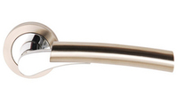 Ultimo Lever on Round Rose - Polished Chrome and Black Nickel