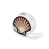 Custom Printed Round Tile 1x1 Scallop Seashell