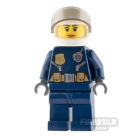 LEGO City Mini Figure - Helicopter Pilot - Female with Peach Lips Smile