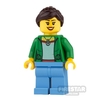 LEGO City Mini Figure - Open Jacket with Necklace and Medium Blue Legs