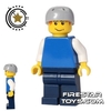 LEGO City Mini Figure - Plain Blue Top - Crash Helmet
