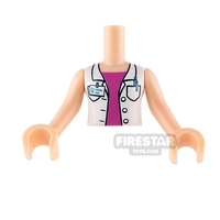 LEGO Friends Mini Figure Torso - White Blouse Top with ID Card
