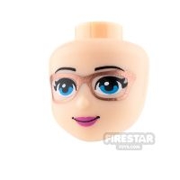 LEGO Friends Minifigure Head Pink Lips and Glasses