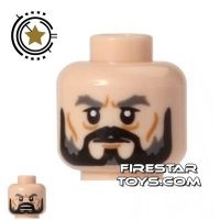 LEGO Mini Figure Heads - Black Beard and Cheek Lines
