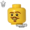 LEGO Mini Figure Heads - Brown Goatee and Moustache