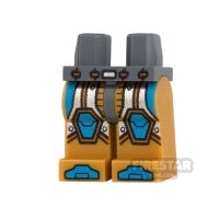 LEGO Mini Figure Legs - Gold and Azure Circuitry