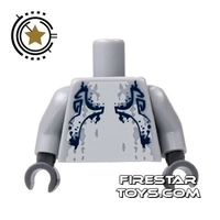 LEGO Mini Figure Torso - Gray And Blue Atlantis Pattern