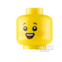 LEGO Minifigure Head Orange Cheek Circles Grin and Smile