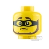 LEGO Minifigure Head Reddish Brown Beard Mask Worried