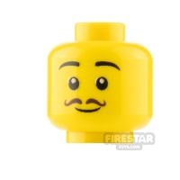 LEGO Minifigure Heads Grin with Thin Curly Moustache