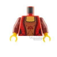 LEGO Minifigure Torso Red and Gold Corset