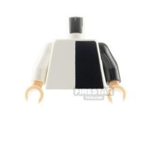LEGO Minifigure Torso White / Black Vertical Colour Split