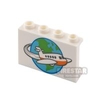 Printed Panel 1 x 4 x 2 with Side Supports Airplane and Globe