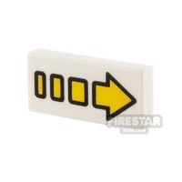 Printed Tile 1x2 Segmented Arrow