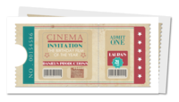 Birthday - Adult Invitations Retro cinema ticket (FR-341)