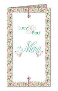 Wedding - Reception menus Vintage rose garden (T-956)