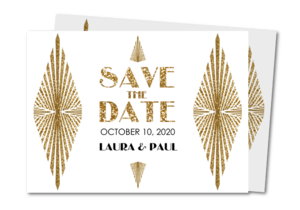 Wedding - Save the date Gold pyramids art deco (GR-934)