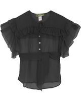 Black Silk Chiffon Raphael Blouse
