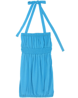 Blue Organic Cotton Tube Halter Dress