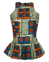 Fair Trade African Print Peplum Top