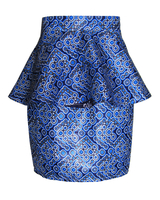 Fair Trade Geometric Print Peplum Skirt