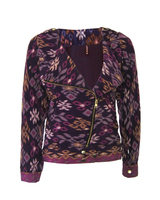 Fair Trade Ikat Print Biker Jacket