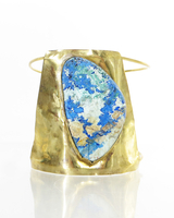 Sustainable Brass Stoned Cuff Bracelet