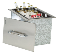 BULL Drop-In Ice Chest with Cover and Drain - Stainless Steel