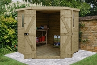 Forest Garden 7x7 Tongue & Groove Pressure Treated Corner Shed (Installation Included)