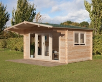 Forest Garden Abberley Log Cabin 4.0m x 3.0m (ASSEMBLED)