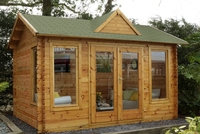 Forest Garden Alderley Log Cabin 4.0m x 3.0m (ASSEMBLED)