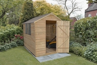 Forest Garden Apex Overlap Pressure Treated 8 x 6 Wooden Garden Shed (ASSEMBLED)
