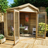 Forest Garden Blockley Summerhouse - 7 x 7 Shiplap Corner Pressure Treated (ASSEMBLED)