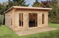 Forest Garden Mendip Log Cabin 5.0m x 4.0m (ASSEMBLED)