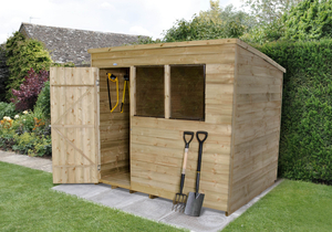 Forest Garden Pent Overlap Pressure Treated 6 x 8 (ASSEMBLED)