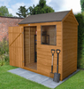 Forest Garden Reverse Apex Overlap Dipped 4 x 6 Wooden Garden Shed (ASSEMBLED)