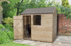 Forest Garden Reverse Apex Overlap Pressure Treated 6 x 8 Wooden Garden Shed (ASSEMBLED)