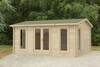 Forest Garden Rushock 5.0m x 4.0m Apex Double Glazed Log Cabin (24kg Polyester Felt Without Underlay / Installation Included)